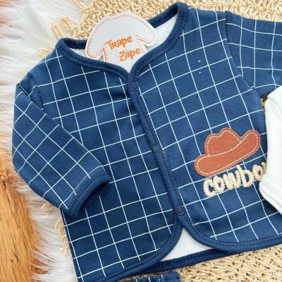 Conjunto de Malha 3 Peças - Cowboy - Marinho